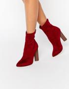 Truffle Collection Contrast Heel Boot - Red