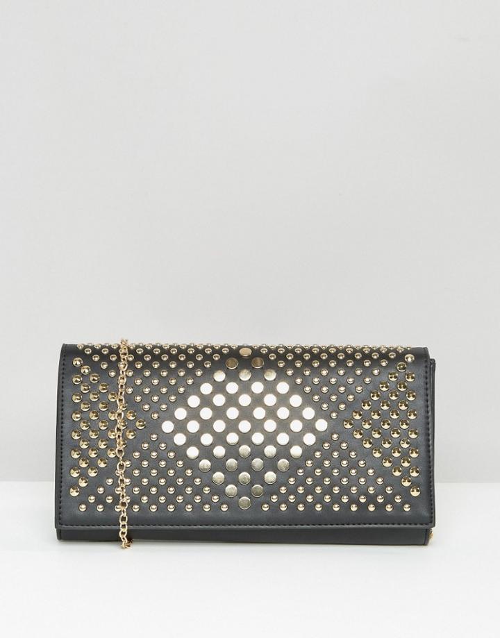 Yoki Stud Clutch Bag - Black