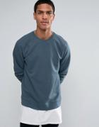Asos Sweatshirt In Slate Blue - Gray
