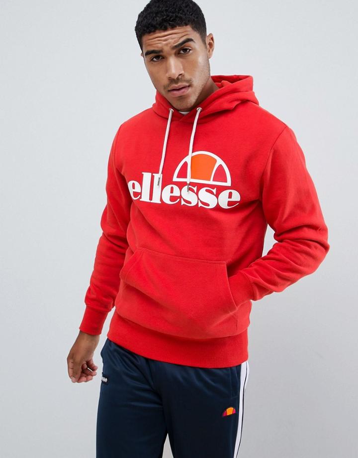 Ellesse Hoodie With Large Logo In Red - Red