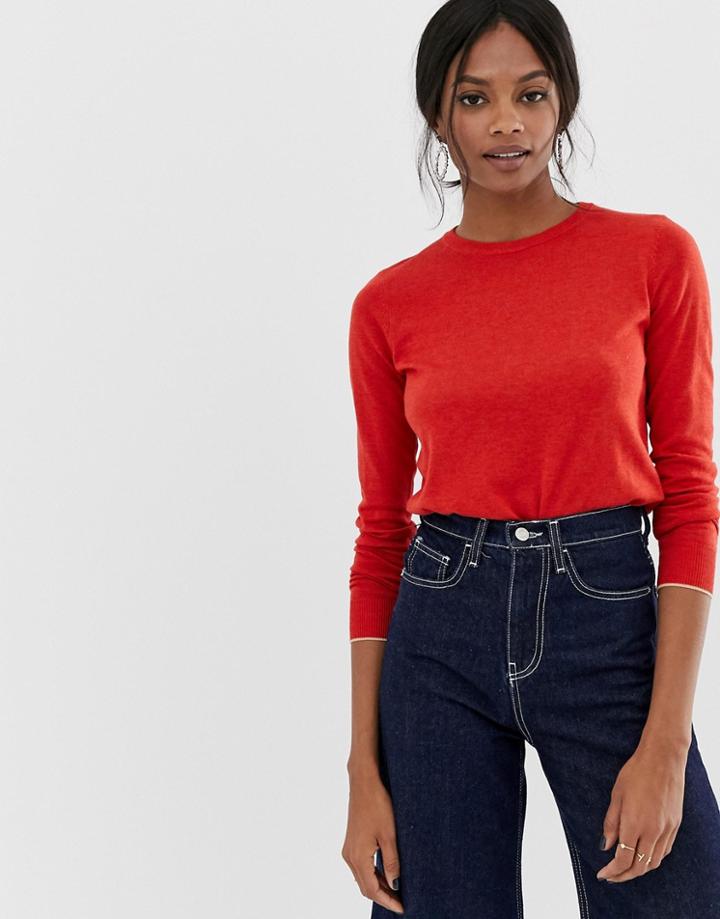 Warehouse Crew Neck Sweater - Red