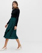 Y.a.s Geo Printed Midi Skirt - Green