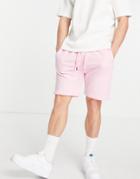 Pull & Bear Washed Jersey Shorts In Pink