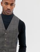 Harry Brown Gray Check Slim Fit Suit Vest - Gray