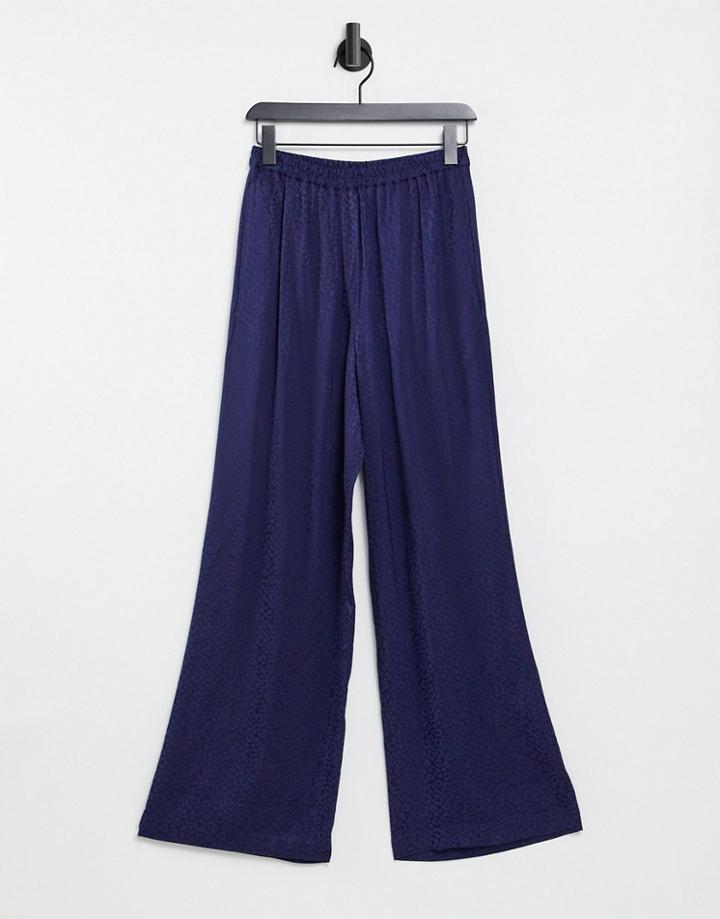 & Other Stories Jacquard Pants In Navy - Mblue - Part Of A Set-blues