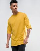 Asos Oversized T-shirt With Half Sleeve In Yellow - Yellow