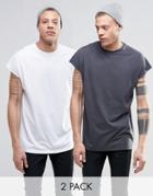 Asos Oversized Sleeveless T-shirt 2 Pack Save 17%