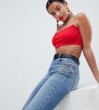Boohoo Petite Square Neck Strappy Bandeau - Red