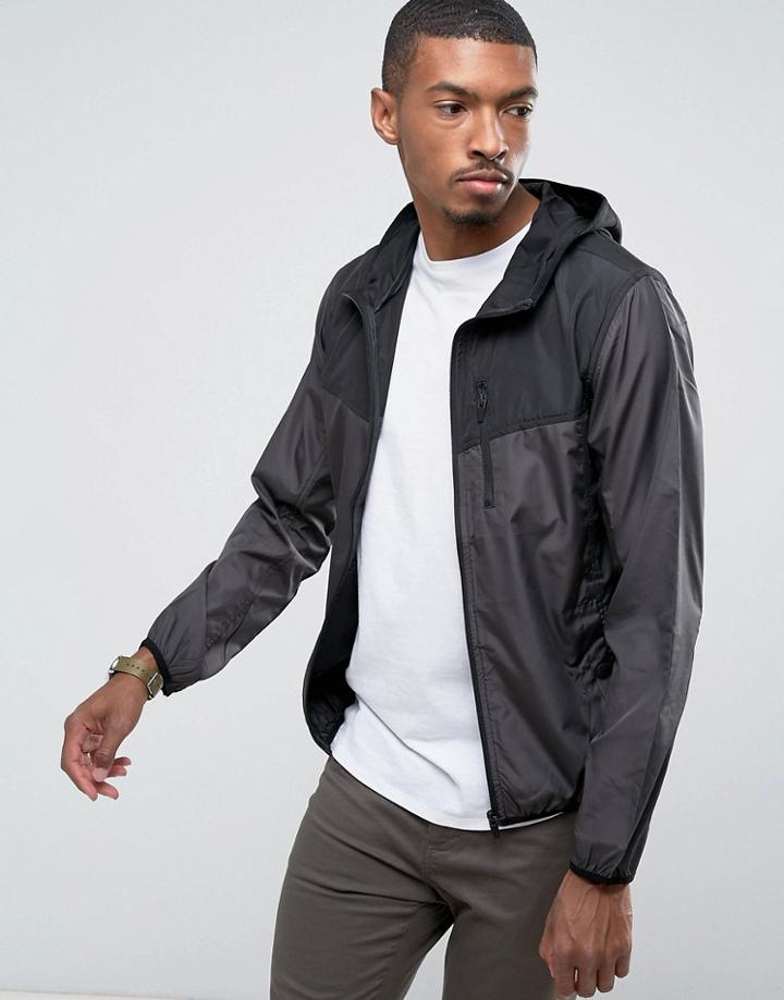 Brave Soul Festival Lightweight Wind Runner Color Block Jacket - Gray