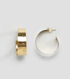 Made Hammered Gold Open Hoop Earrings - Gold