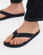 Abercrombie & Fitch Tab Logo Flip Flops In Navy - Navy