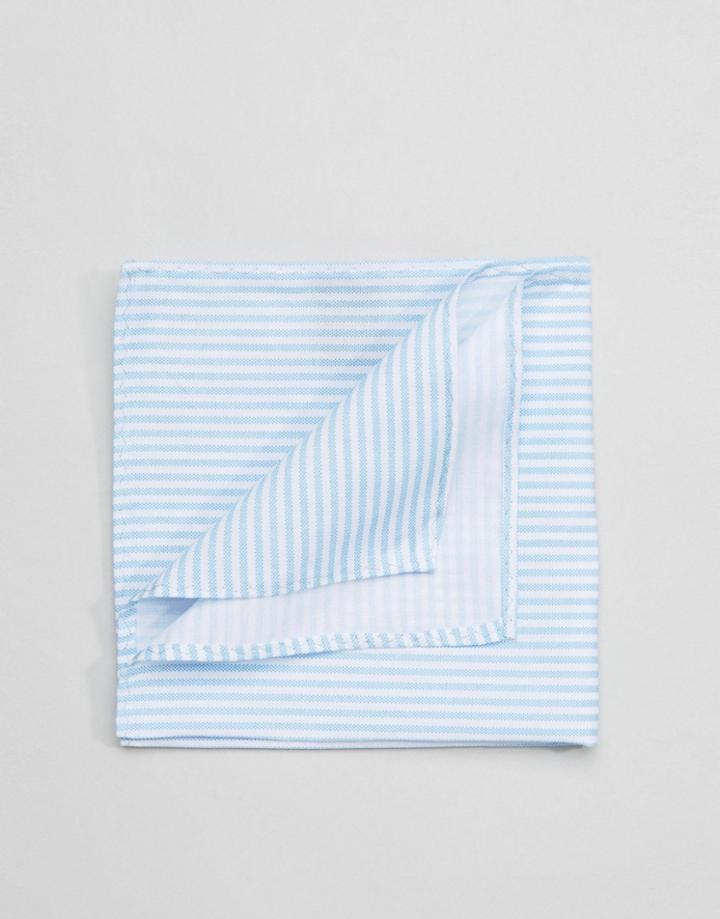 Selected Homme Pocket Square In Stripe - Blue