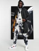 Asos Design Midweight Padded Parka With Contrast Orange Lining In Black