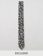 Reclaimed Vintage Skinny Tie Ditsy Floral - Black