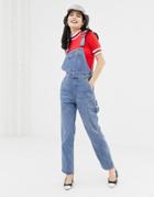 Monki Denim Overalls In Blue - Blue
