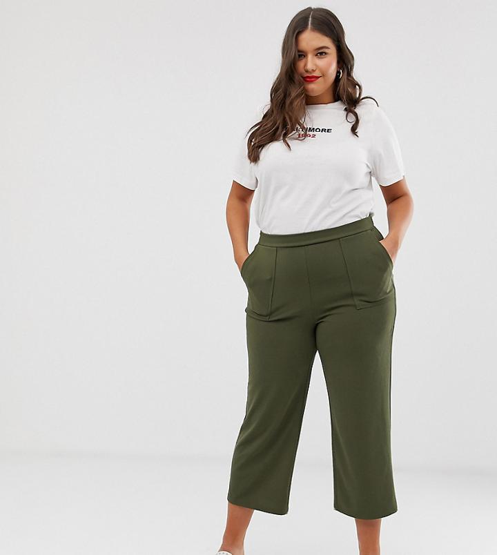 Vero Moda Curve Wideleg Pants - Green