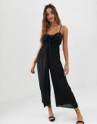 Asos Design Cami Jumpsuit With Gathered Bodice Detail-multi