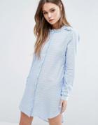 Vero Moda Cut Away Collar Shirt Dress - Blue