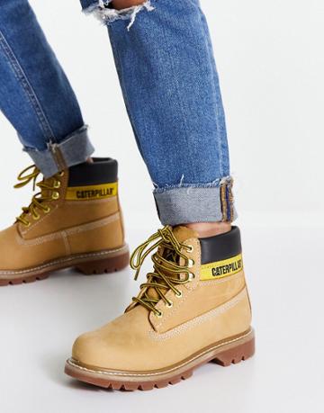 Cat Footwear Leather Colorado Boots In Honey-neutral