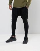 Sixth June Slouchy Skinny Joggers With Drop Crotch - Black