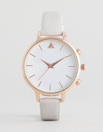 Asos Sleek Gray & Rose Gold Dial Watch - Gray