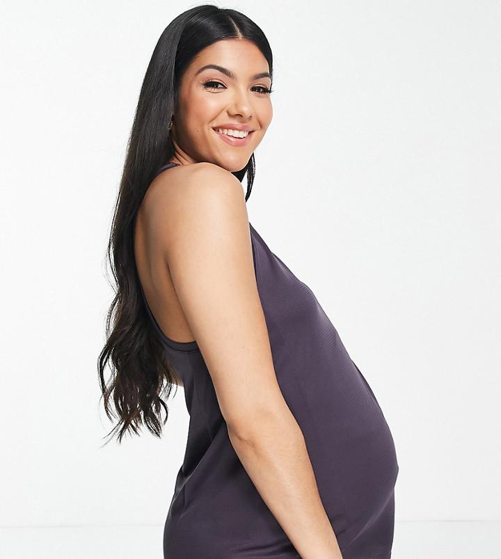 Asos 4505 Maternity Icon Tank Top In Longer Length-gray