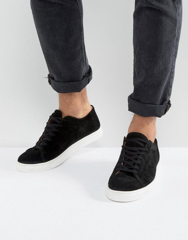 Selected Homme David Suede Sneakers - Black