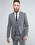 New Look Slim Suit Jacket In Gray - Gray