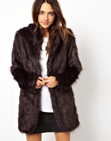 Asos Longline Faux Fur Coat