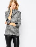 Vero Moda Waffle Knit Pocket Front Sweater - Antique White