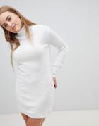 Boohoo Roll Neck Sweater Dress - Cream