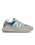 New Balance 57/40 Suede Sneakers In Green And Pink Multi
