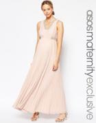 Asos Maternity Pleated Maxi Dress - Pink