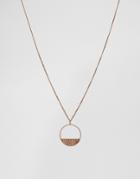 Asos Necklace With Burnished Copper Pendant - Brown