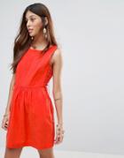 Valley Of The Dolls Santa Maria Dress With Lace Up Sides - Orange