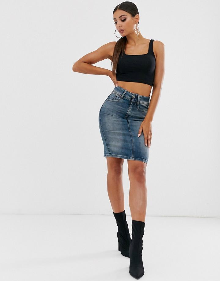 G-star Denim Pencil Skirt-blue