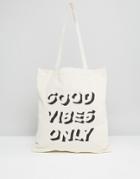 Asos Tote Bag With Slogan - White