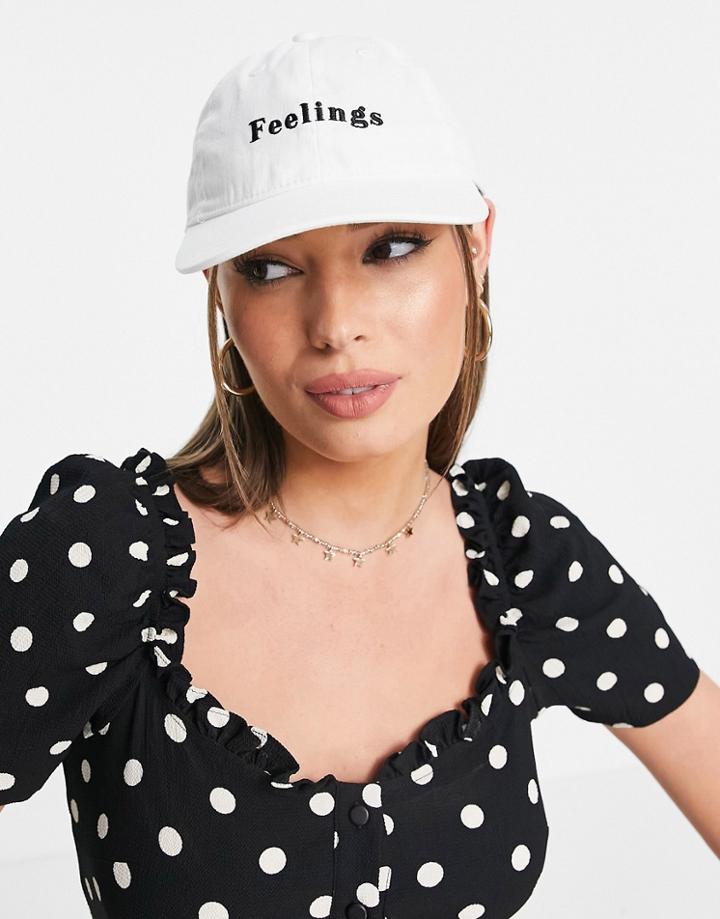 Monki Feelings Cap In White