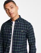 Polo Ralph Lauren Icon Logo Slim Fit Check Oxford Shirt Button Down In Navy