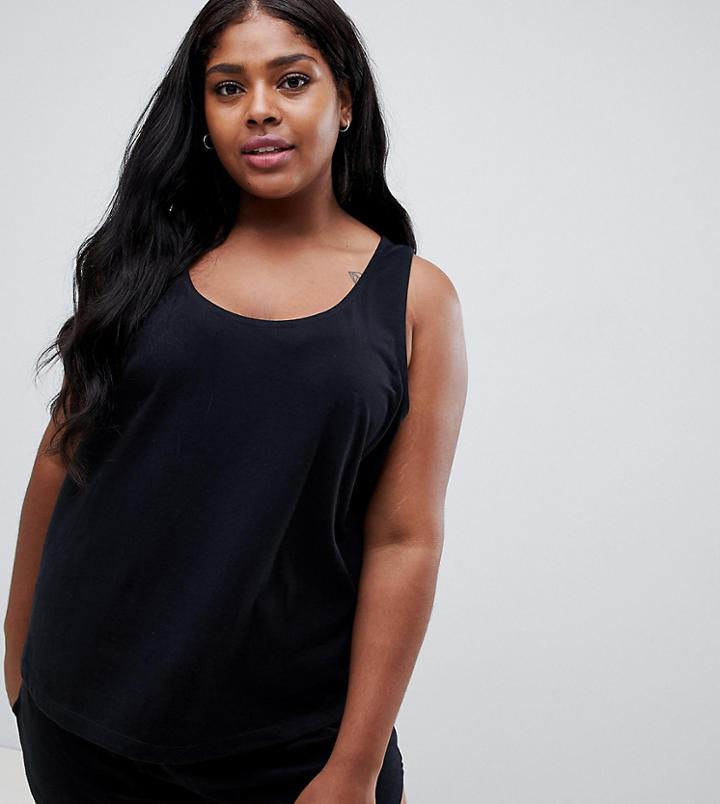 Asos Design Curve Mix & Match Pyjama Tank - Black