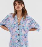 Reclaimed Vintage Inspired Floral Button Through Shirt-multi