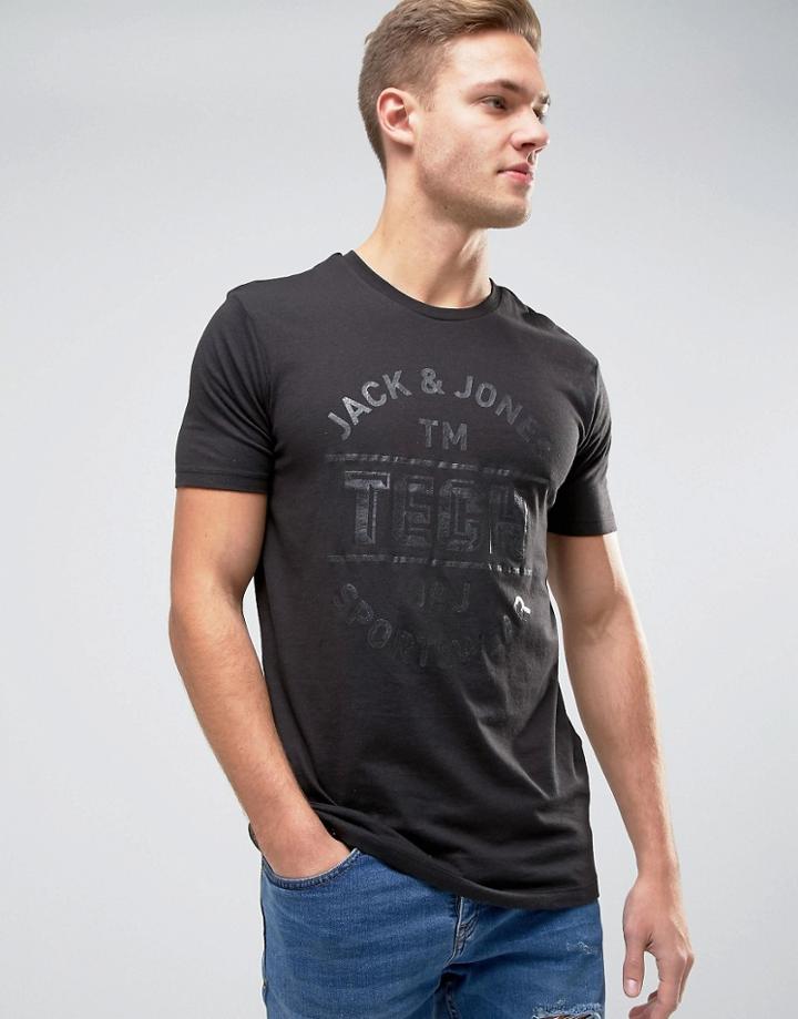 Jack & Jones Tech T-shirt With Logo - Black