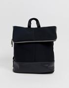Asos Design Foldover Backpack - Black