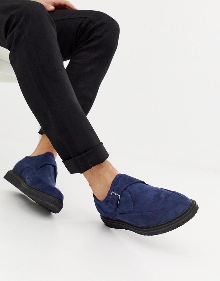Truffle Collection Pointed Creeper Shoe In Navy