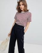Selected Femme My Perfect Striped T-shirt - Red