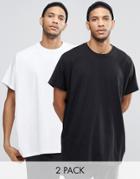 Asos 2 Pack Extreme Oversized T-shirt Save 19% In White/black