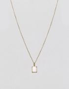 Asos Gold Plated Sterling Silver Pretty Stone Necklace - Gold