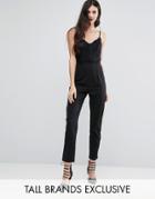 Naanaa Tall Tailored Jumpsuit With Corset Detail - Black