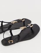 Asos Design Falsify Flat Sandals - Black