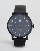Adidas Z12 District Leather Watch In Black - Black